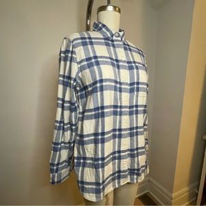 Madewell Classic Ex-Boyfriend Cotton Flannel in Akiva Plaid, women’s size medium